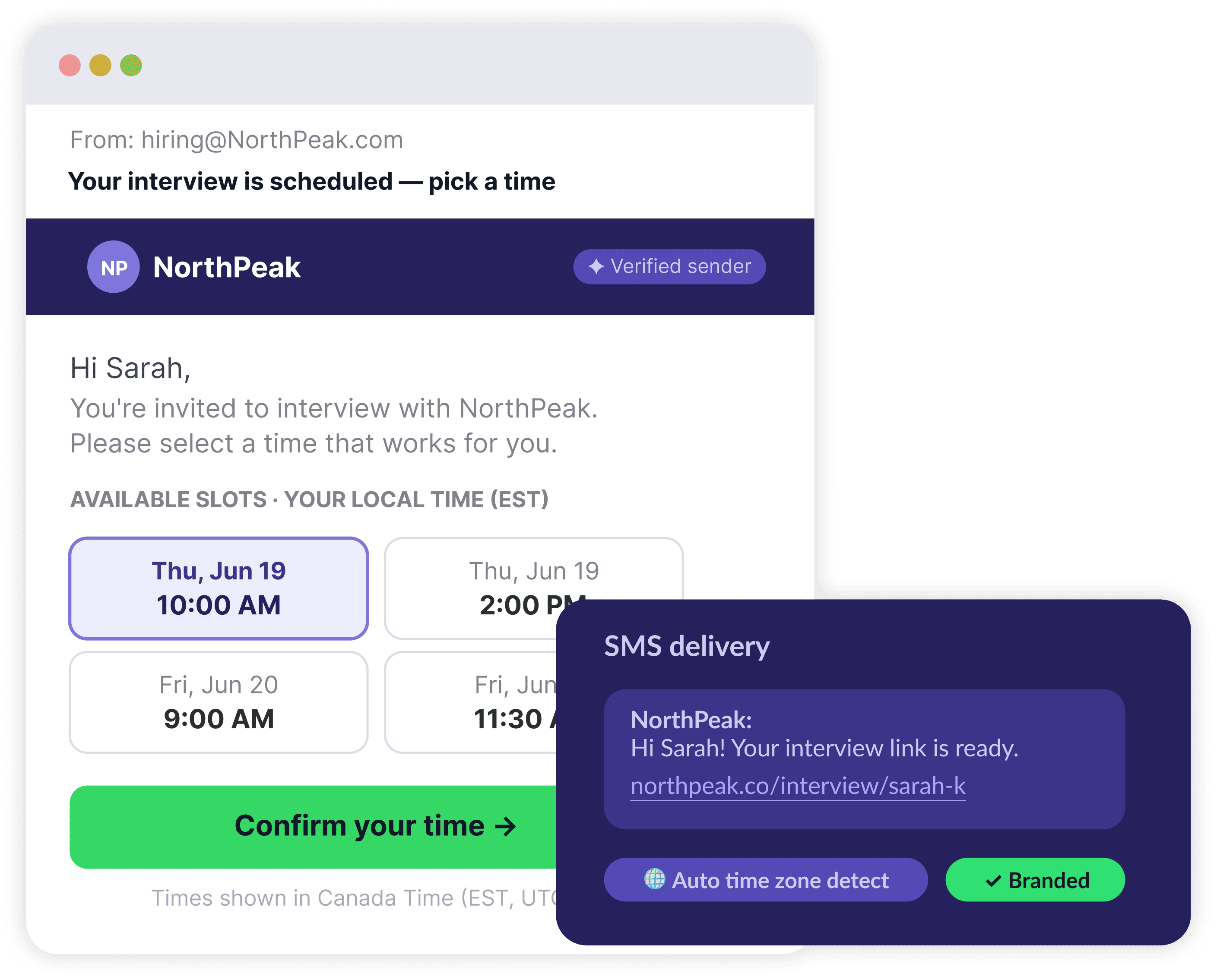 Send a branded scheduling link