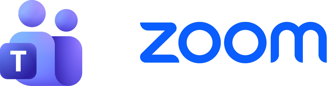 Microsoft Teams and Zoom logos